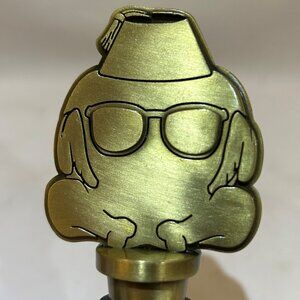 Friends the TV Show Turkey Head Metal Wine Bottle Stopper Gold Tone